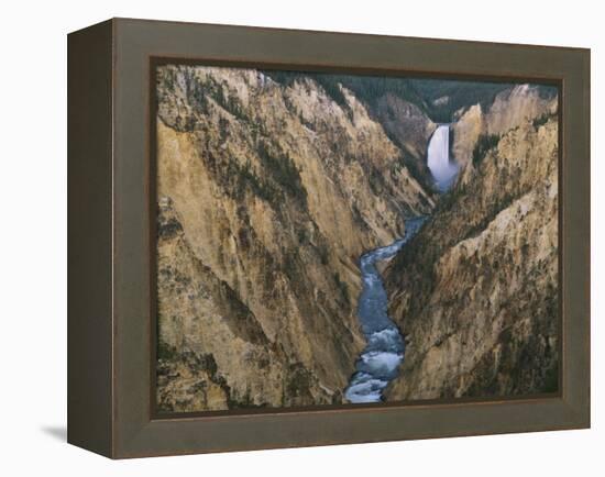 River Flowing Through Canyon, Lower Falls, Yellowstone River, Yellowstone National Park, Wyoming-Scott T. Smith-Framed Premier Image Canvas