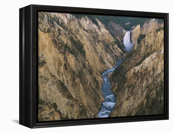 River Flowing Through Canyon, Lower Falls, Yellowstone River, Yellowstone National Park, Wyoming-Scott T. Smith-Framed Premier Image Canvas