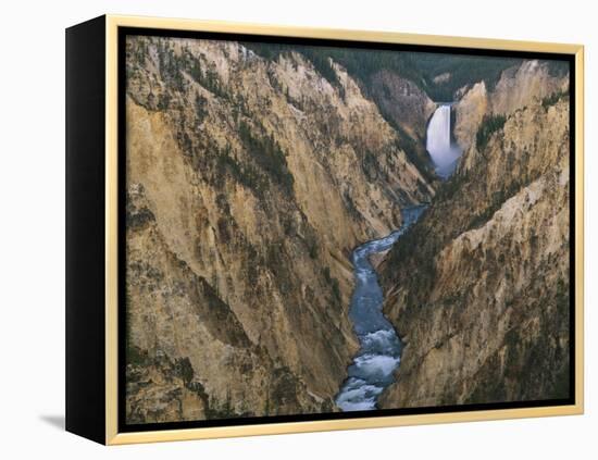 River Flowing Through Canyon, Lower Falls, Yellowstone River, Yellowstone National Park, Wyoming-Scott T. Smith-Framed Premier Image Canvas