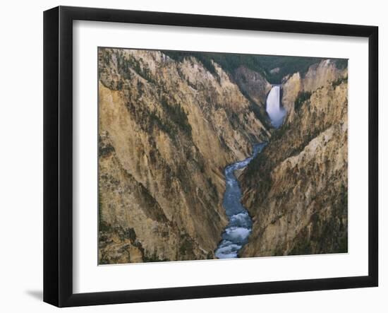 River Flowing Through Canyon, Lower Falls, Yellowstone River, Yellowstone National Park, Wyoming-Scott T. Smith-Framed Photographic Print