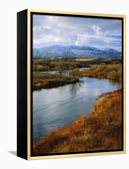 River Flowing Through Landscape, Bear River, Bannock Range, Cache Valley, Great Basin, Idaho-Scott T^ Smith-Framed Premier Image Canvas