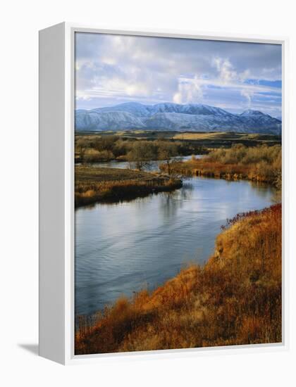 River Flowing Through Landscape, Bear River, Bannock Range, Cache Valley, Great Basin, Idaho-Scott T^ Smith-Framed Premier Image Canvas