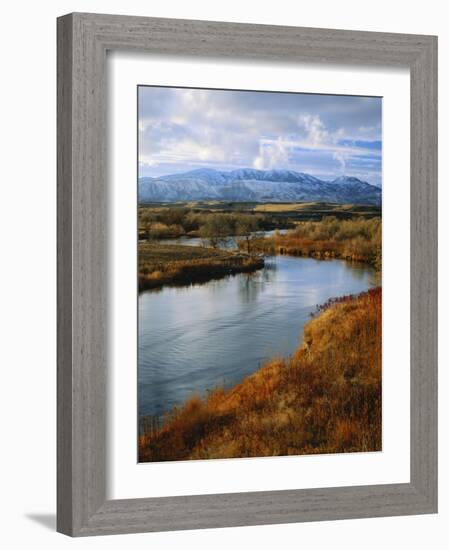 River Flowing Through Landscape, Bear River, Bannock Range, Cache Valley, Great Basin, Idaho-Scott T^ Smith-Framed Photographic Print