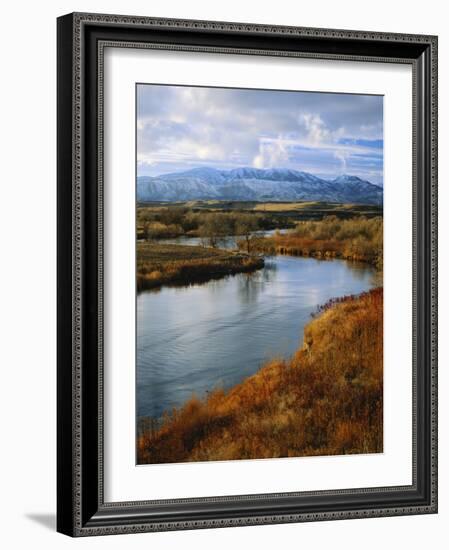 River Flowing Through Landscape, Bear River, Bannock Range, Cache Valley, Great Basin, Idaho-Scott T^ Smith-Framed Photographic Print