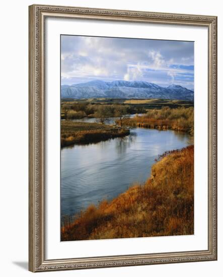 River Flowing Through Landscape, Bear River, Bannock Range, Cache Valley, Great Basin, Idaho-Scott T^ Smith-Framed Photographic Print