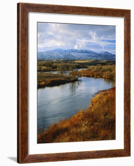 River Flowing Through Landscape, Bear River, Bannock Range, Cache Valley, Great Basin, Idaho-Scott T^ Smith-Framed Photographic Print