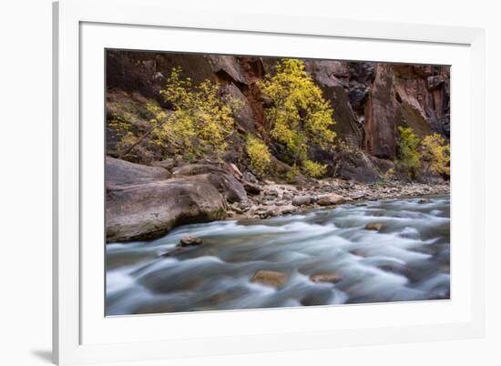 River flowing through rocks, Zion National Park, Utah, USA-null-Framed Photographic Print