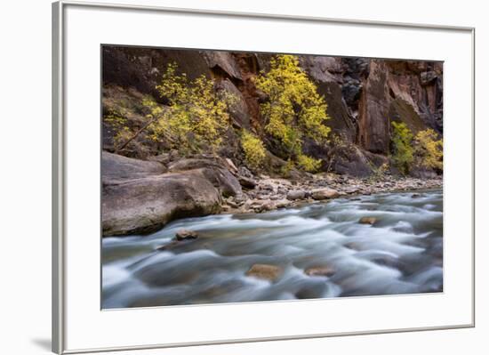 River flowing through rocks, Zion National Park, Utah, USA-null-Framed Photographic Print