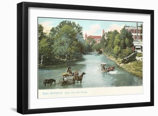 River from Mill Bridge, San Antonio, Texas-null-Framed Art Print