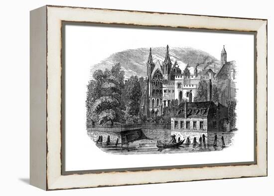 River Front of the Old House of Peers (House of Lord), London, 19th Century-null-Framed Premier Image Canvas