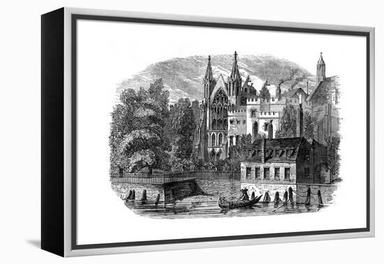 River Front of the Old House of Peers (House of Lord), London, 19th Century-null-Framed Premier Image Canvas