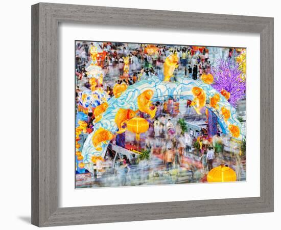 River Hongbao Decorations for Chinese New Year Celebrations at Marina Bay, Singapore-Gavin Hellier-Framed Photographic Print