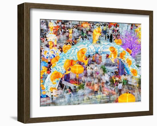 River Hongbao Decorations for Chinese New Year Celebrations at Marina Bay, Singapore-Gavin Hellier-Framed Photographic Print