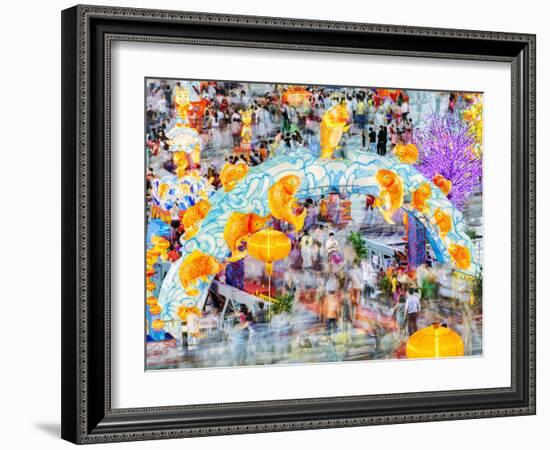 River Hongbao Decorations for Chinese New Year Celebrations at Marina Bay, Singapore-Gavin Hellier-Framed Photographic Print