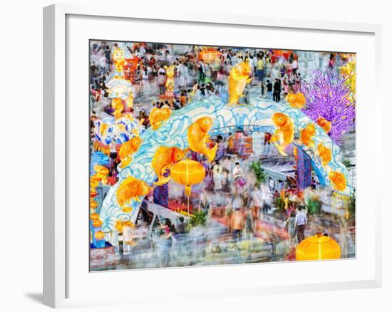 River Hongbao Decorations for Chinese New Year Celebrations at Marina Bay, Singapore-Gavin Hellier-Framed Photographic Print