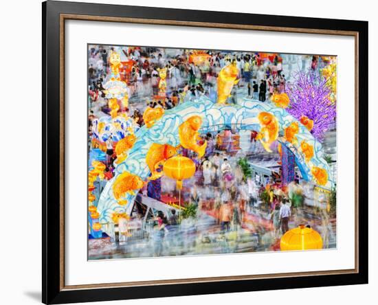 River Hongbao Decorations for Chinese New Year Celebrations at Marina Bay, Singapore-Gavin Hellier-Framed Photographic Print