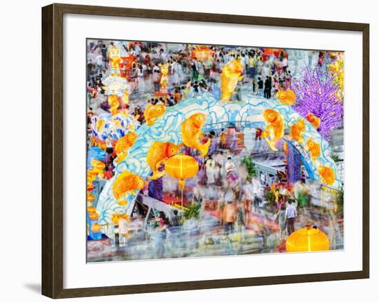 River Hongbao Decorations for Chinese New Year Celebrations at Marina Bay, Singapore-Gavin Hellier-Framed Photographic Print