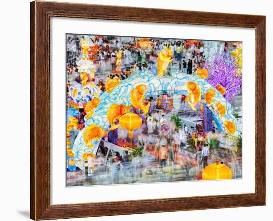 River Hongbao Decorations for Chinese New Year Celebrations at Marina Bay, Singapore-Gavin Hellier-Framed Photographic Print