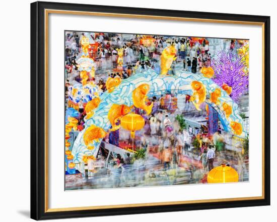 River Hongbao Decorations for Chinese New Year Celebrations at Marina Bay, Singapore-Gavin Hellier-Framed Photographic Print