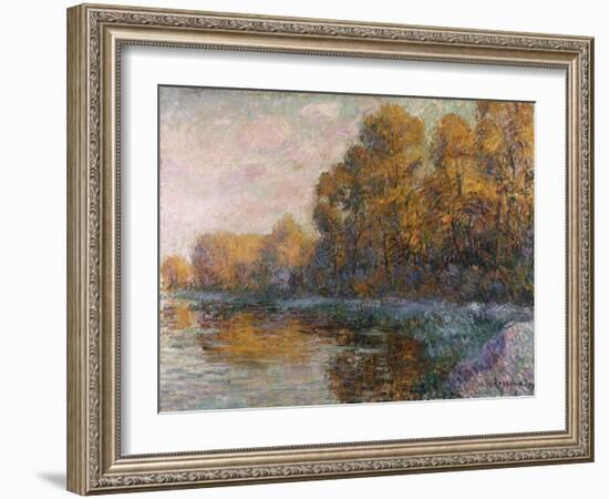 River in Autumn, 1909-Eugène Boudin-Framed Giclee Print