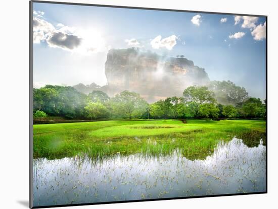 River in the Garden Near Mountain of Sigiriya-Givaga-Mounted Photographic Print