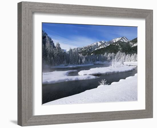 River in Winter, Refuge Point, West Yellowstone, Montana, USA-Alison Wright-Framed Photographic Print