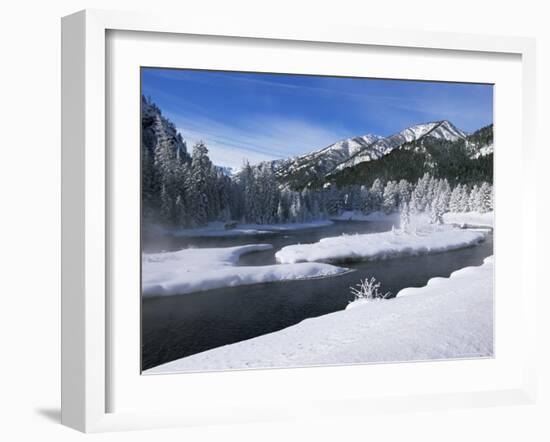 River in Winter, Refuge Point, West Yellowstone, Montana, USA-Alison Wright-Framed Photographic Print