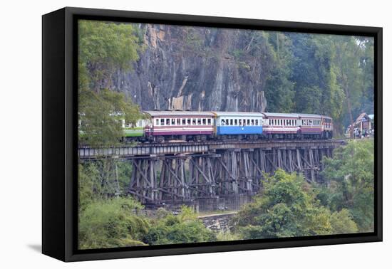 River Kwai Train Crossing the Wampoo Viaduct on the Death Railway Above the River Kwai Valley-Alex Robinson-Framed Premier Image Canvas
