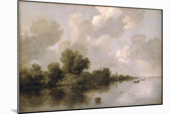 River Landscape, 1632-Salomon van Ruysdael-Mounted Giclee Print