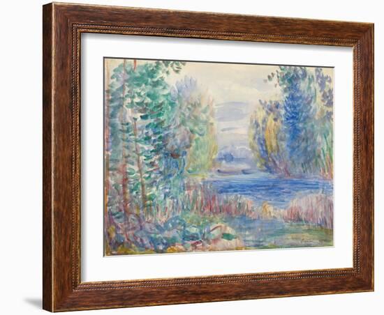 River Landscape, 1890-Pierre-Auguste Renoir-Framed Giclee Print