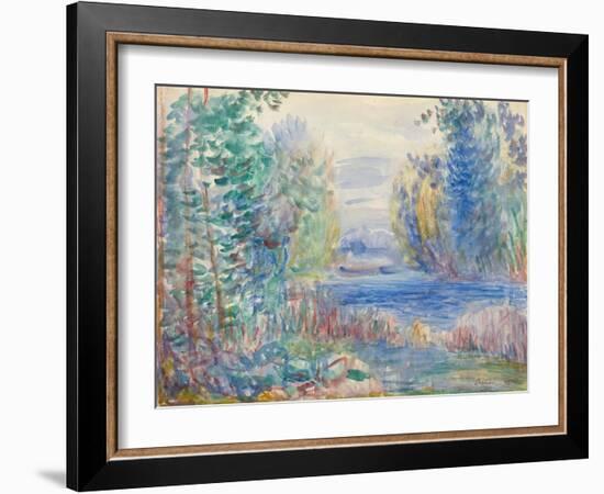 River Landscape, 1890-Pierre-Auguste Renoir-Framed Giclee Print