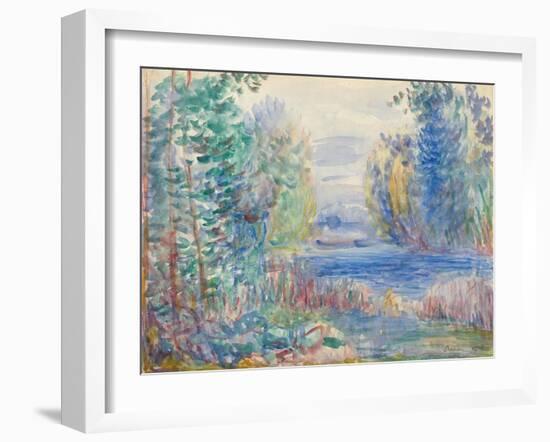 River Landscape, 1890-Pierre-Auguste Renoir-Framed Giclee Print