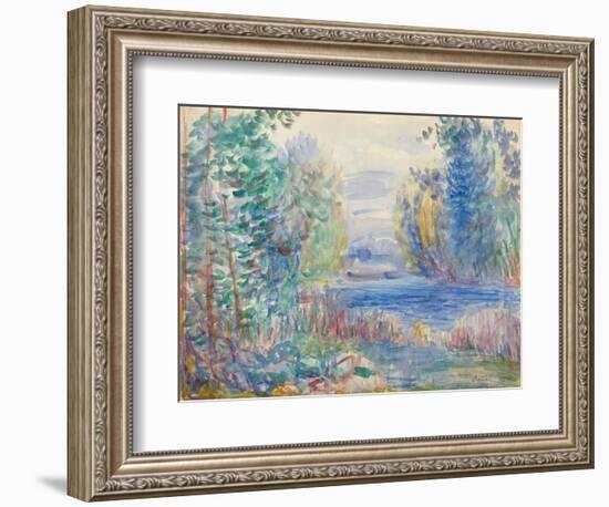 River Landscape, 1890-Pierre-Auguste Renoir-Framed Giclee Print