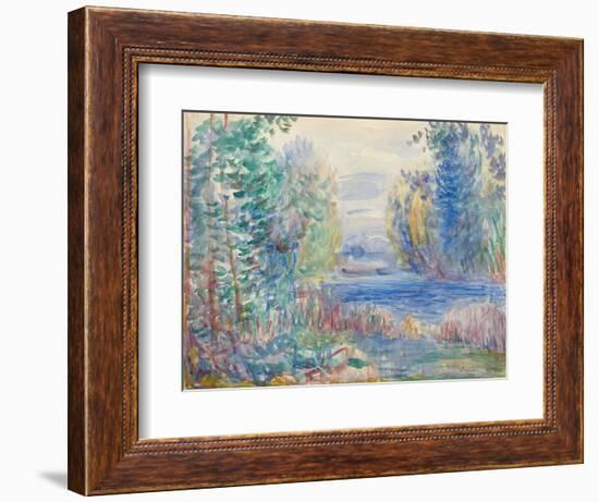 River Landscape, 1890-Pierre-Auguste Renoir-Framed Giclee Print