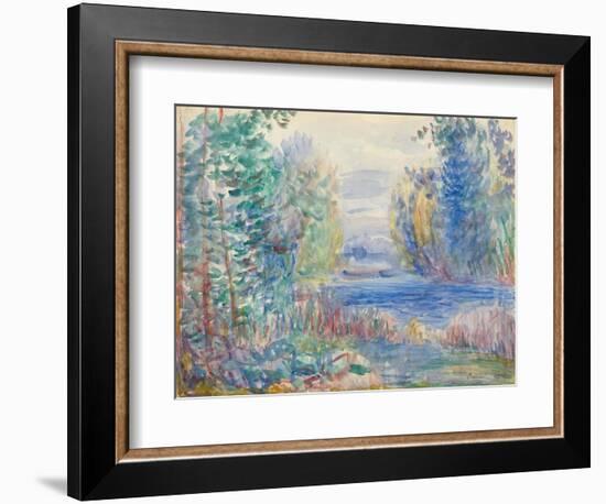 River Landscape, 1890-Pierre-Auguste Renoir-Framed Giclee Print