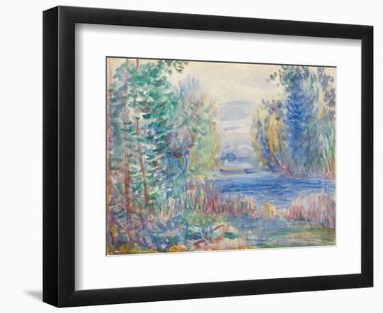 River Landscape, 1890-Pierre-Auguste Renoir-Framed Giclee Print