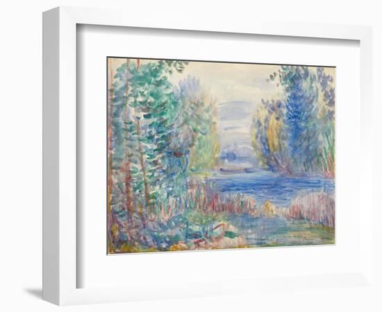 River Landscape, 1890-Pierre-Auguste Renoir-Framed Giclee Print