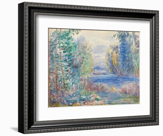 River Landscape, 1890-Pierre-Auguste Renoir-Framed Giclee Print