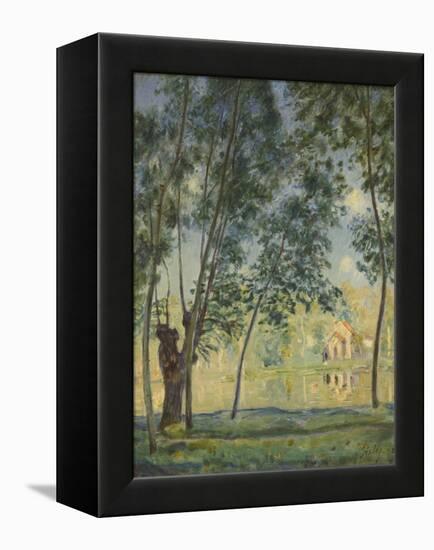 River Landscape, 1890-Alfred Sisley-Framed Premier Image Canvas