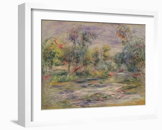 River Landscape (Blues) (Oil on Canvas)-Pierre Auguste Renoir-Framed Giclee Print
