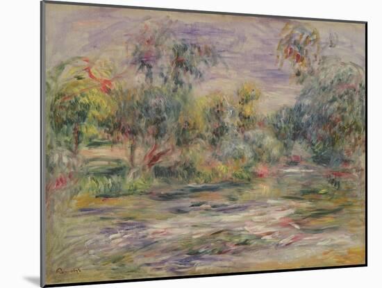 River Landscape (Blues) (Oil on Canvas)-Pierre Auguste Renoir-Mounted Giclee Print