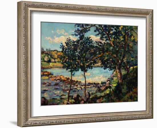 River Landscape by Jean-Baptiste-Armand Guillaumin-Geoffrey Clements-Framed Giclee Print