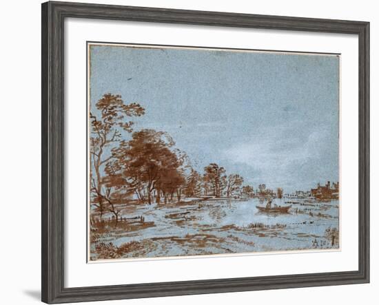 River Landscape by Moonlight, C. 1650-1660-Aert van der Neer-Framed Giclee Print