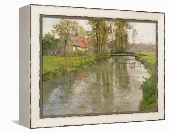 River Landscape, C.1897-Fritz Thaulow-Framed Premier Image Canvas