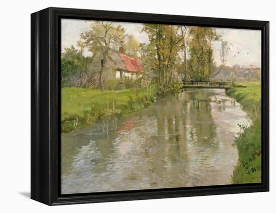 River Landscape, C.1897-Fritz Thaulow-Framed Premier Image Canvas