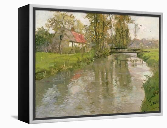 River Landscape, C.1897-Fritz Thaulow-Framed Premier Image Canvas