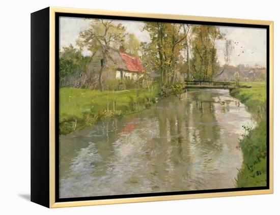 River Landscape, C.1897-Fritz Thaulow-Framed Premier Image Canvas