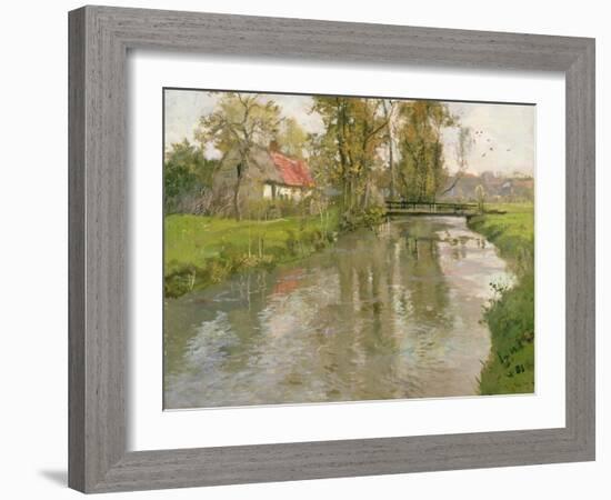 River Landscape, C.1897-Fritz Thaulow-Framed Giclee Print