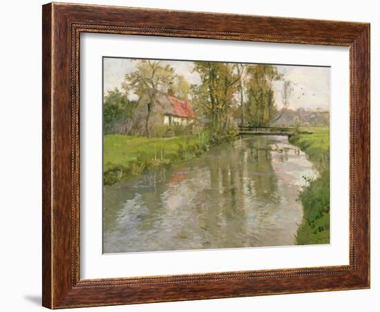 River Landscape, C.1897-Fritz Thaulow-Framed Giclee Print