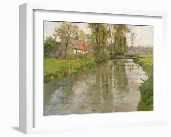 River Landscape, C.1897-Fritz Thaulow-Framed Giclee Print